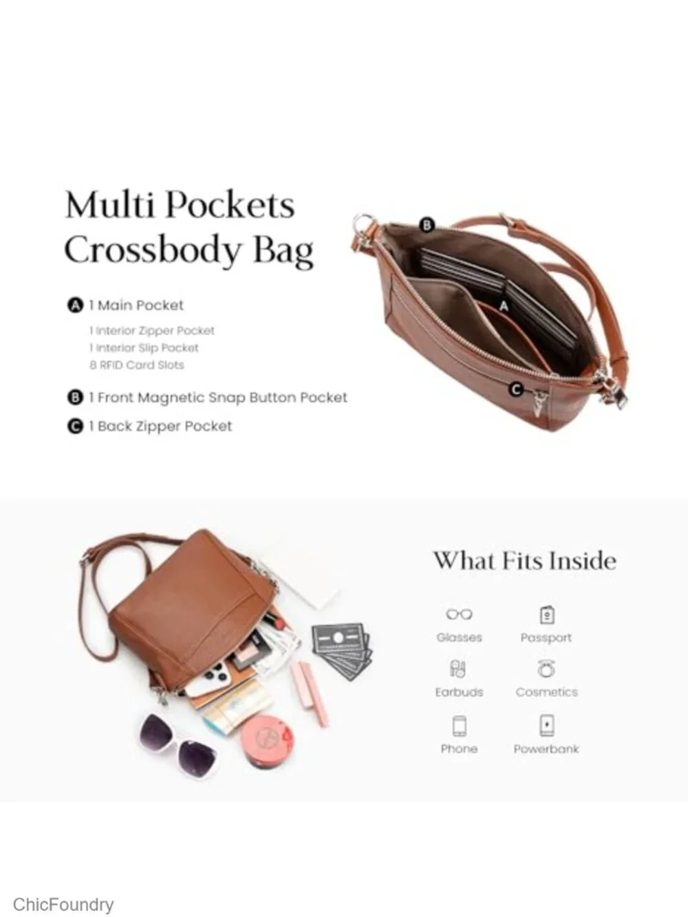 Genuine Leather Anti-Theft Small Crossbody Bag RFID Blocking